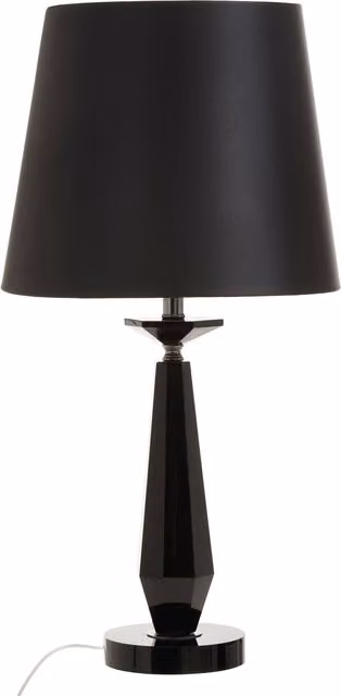 Orsina Black Crystal Table Lamp with Metal Base and Round Fabric Shade