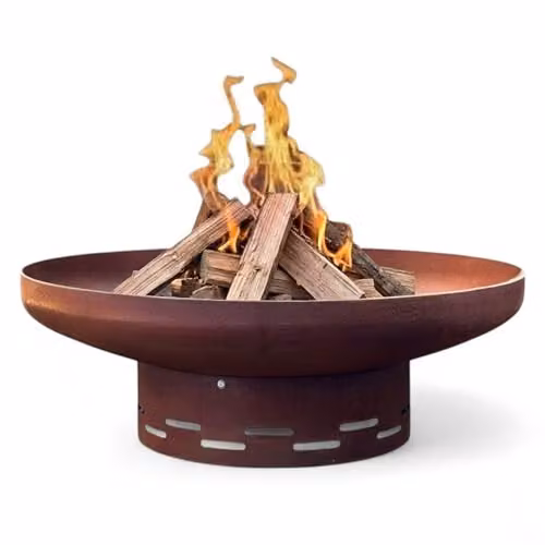 Nicoman Pre-rusted Steel Fire Bowl in Rust and Bronze, 70 cm Diameter – 1