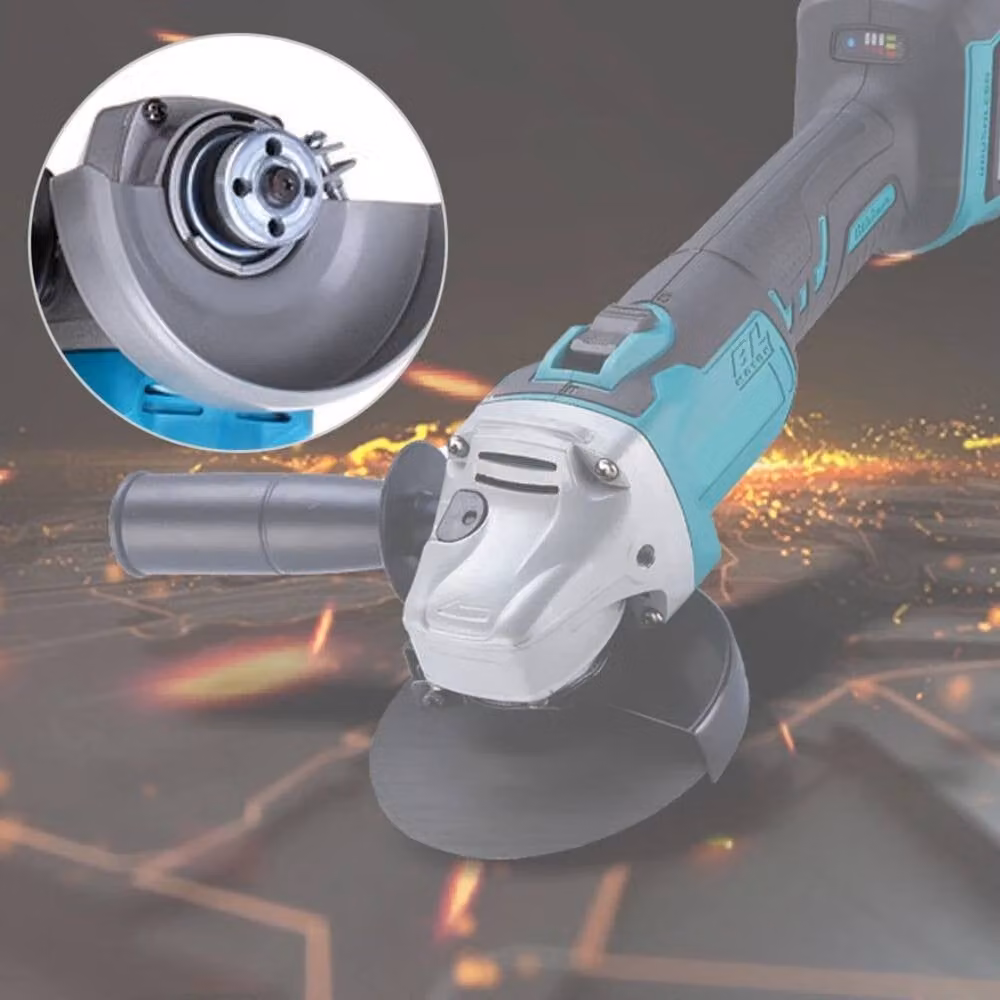 Kelvenix Blue Cordless Brushless Electric Angle Grinder with Rechargeable Battery – 5