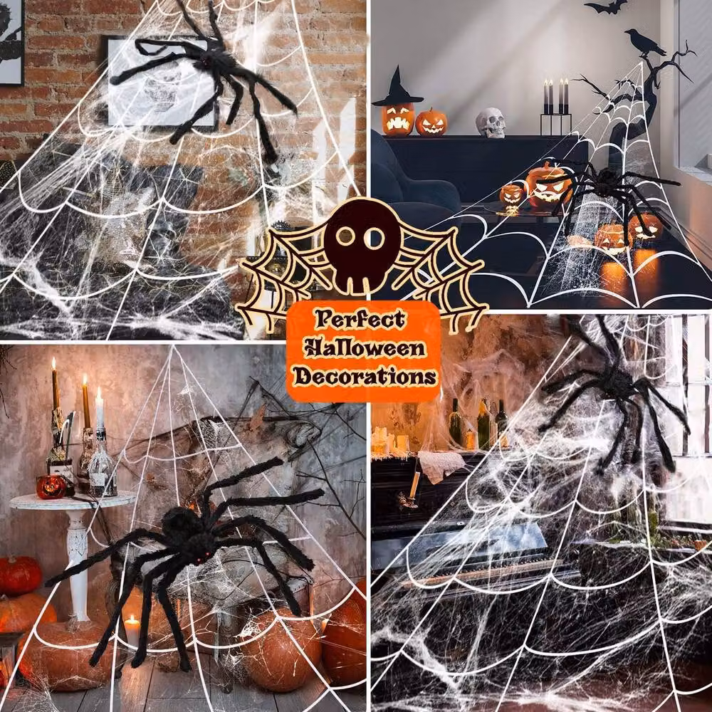Garwarm Halloween Hanging Spider for Indoor and Outdoor Decor in Black, Red and Multicolour – 5