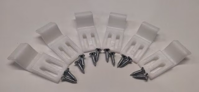 Balterley White Bath Panel Clips and Chrome Screws Fixing Kit, Pack of 6 – 1