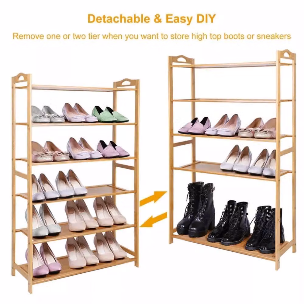 Nordara 6-Tier Bamboo Shoe Organiser in Brown – 3