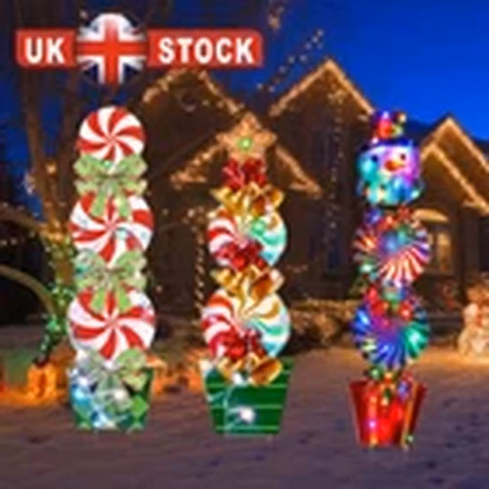 Kelvenix Candy Christmas Holiday Bell Ornaments in Green, White, Red and Multicolour – 3