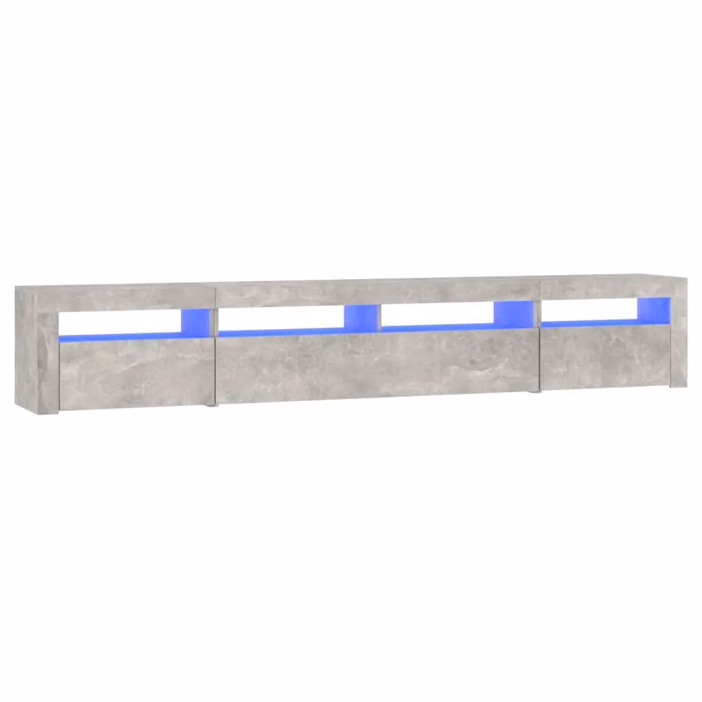 Berkfield Home Modern TV Cabinet with Integrated LED Lights in Concrete Grey, W/D/H: 240 x 40 x 35 cm – 2