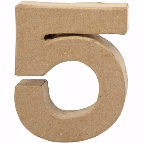 Create Craft Small Number Craft Shape, Beige, 10 cm