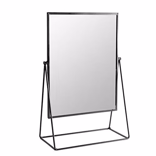 Harbour Housewares Rectangular Tabletop Makeup Mirror in Black, W: 50.0 cm, H: 32.0 cm