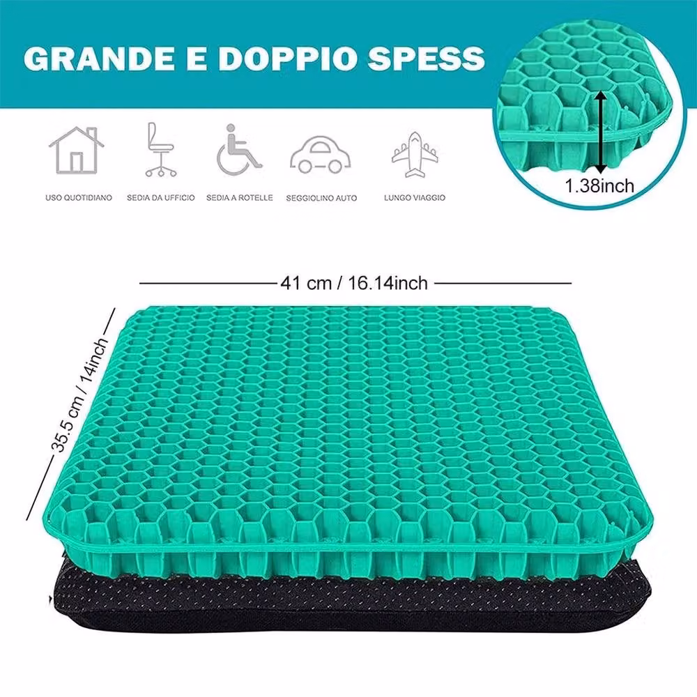 PAWNORA Large Orthopedic Gel Seat Cushion for Adults, Green – 3