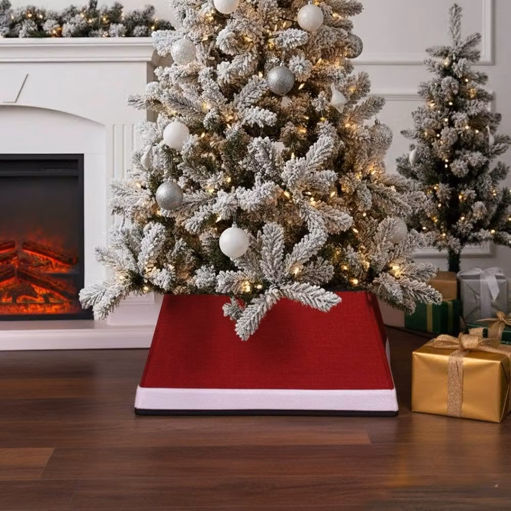 Pegdev Father Christmas Tree Skirt Decorative Red Cover – 2