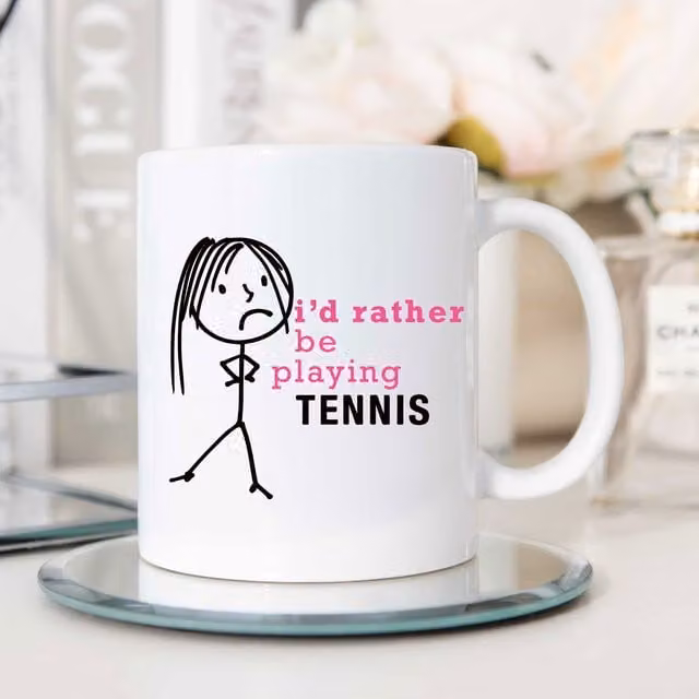 60 Second Makeover Limited I'd Rather Be Playing Tennis Ceramic Mug in White