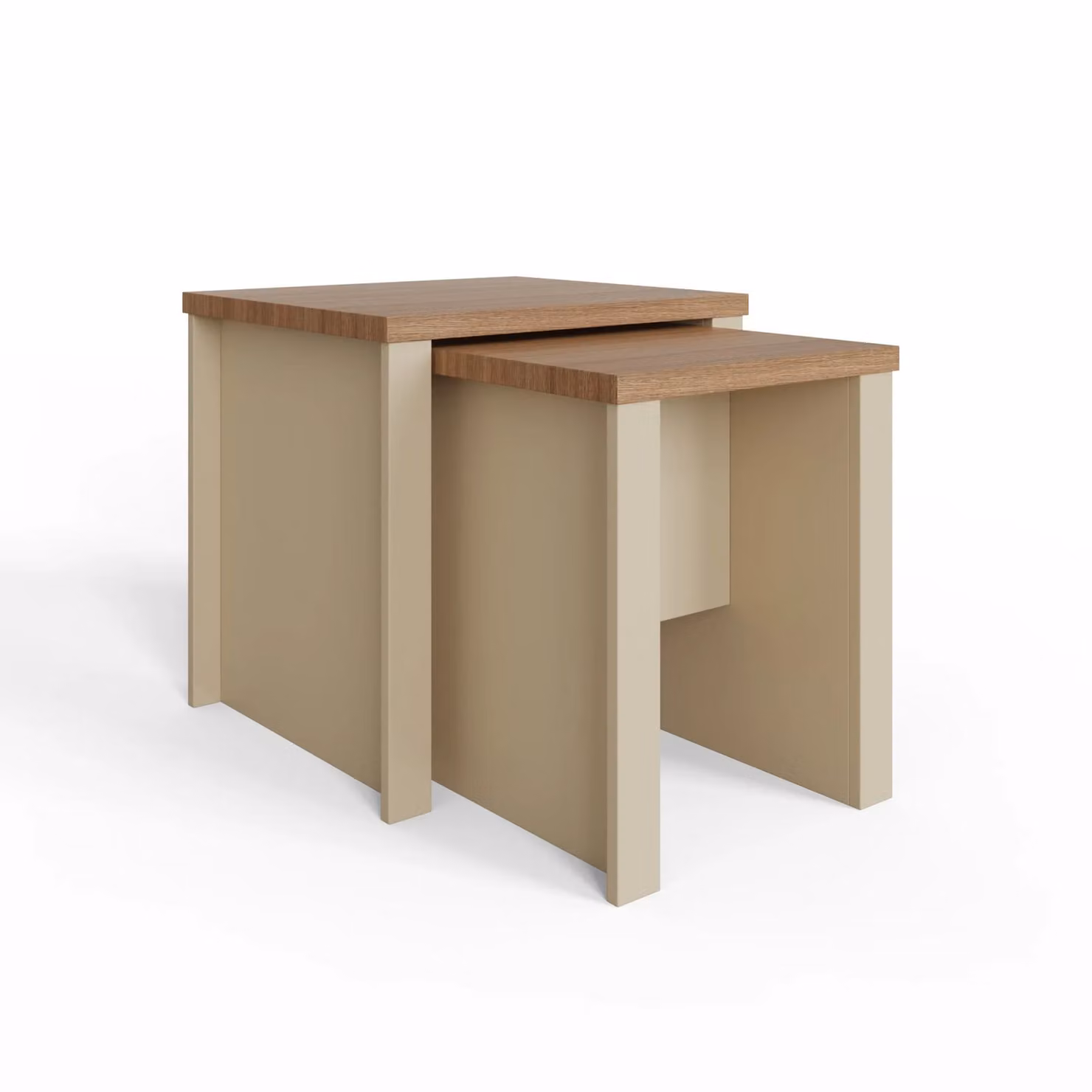 GFW Lancaster Nest of Tables in Cream and Oak – 3