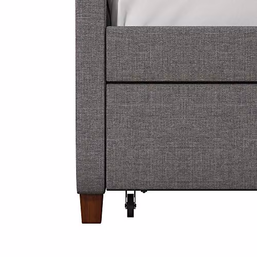 Novogratz Her Majesty Mid-Century Upholstered Daybed in Grey Linen, W/D/H: 200 x 90 x 191.75 cm – 3
