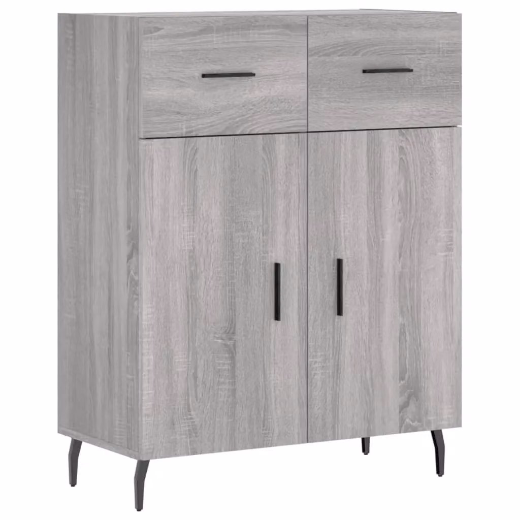 Berkfield Home Grey Sonoma Sideboard, W: 69.5 cm, D: 34 cm, H: 90 cm – 2