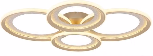 Netlighting Glitra Quad Ring Semi Flush Ceiling Light in Beige with Warm White LED 3000K
