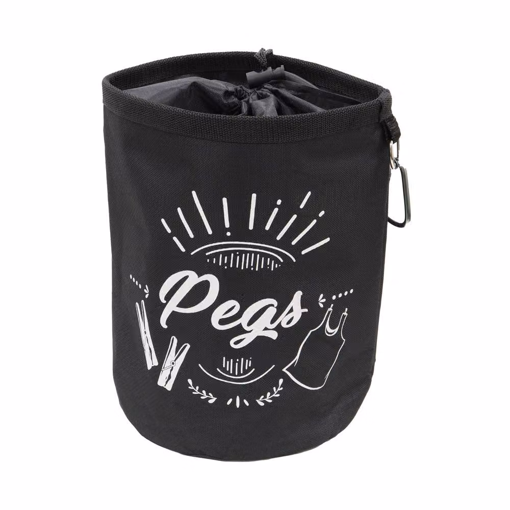 JVL Large Peg Bag with 72 Plastic Clothes Pegs in Assorted Grey, White and Green – 3