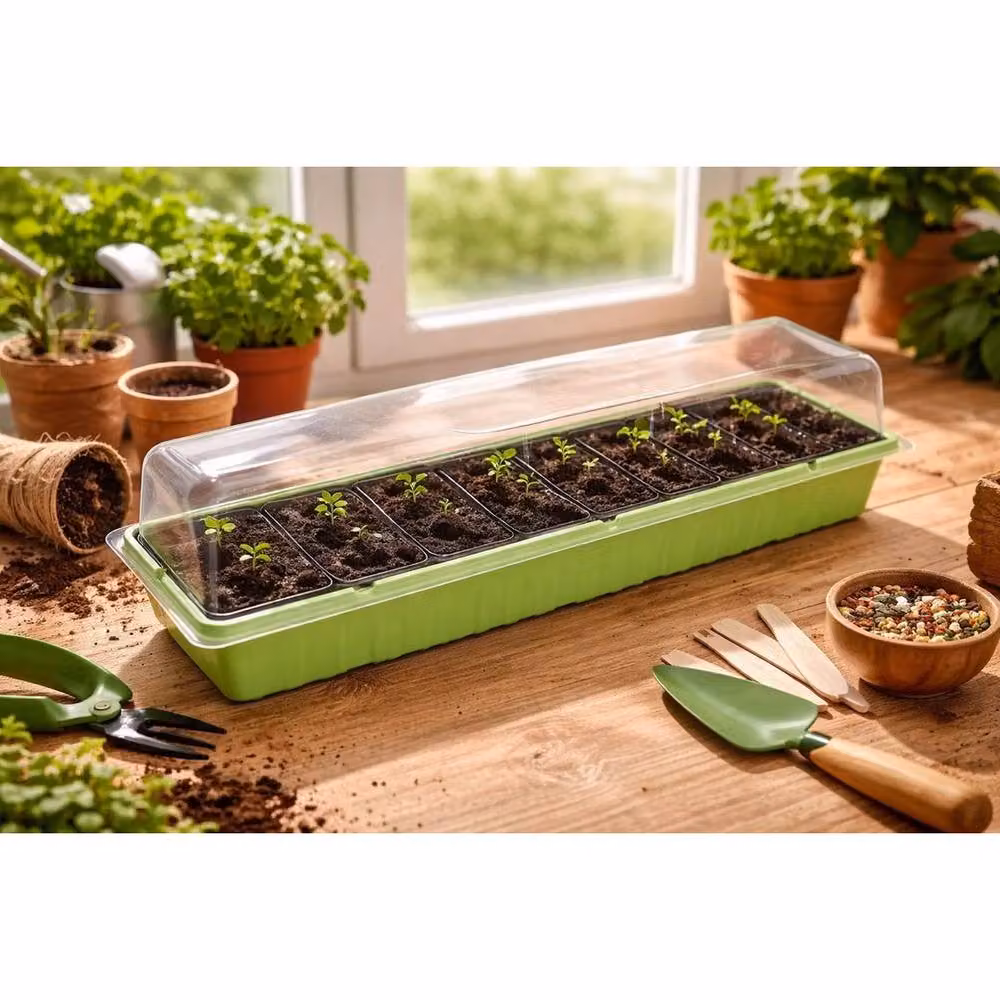 SPETLEK 2 x 20 Cell Propagator Tray Lid in Green and Transparent Plastic – 2