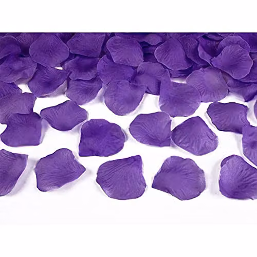 Shatchi Purple Silk Rose Petal Confetti for Weddings, Anniversaries and Mother's Day Table Decorations, 2000pcs – 5