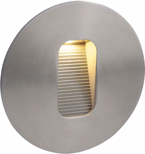 Firstlight LED Round Outdoor Wall Step Light in Stainless Steel, Warm White, IP65