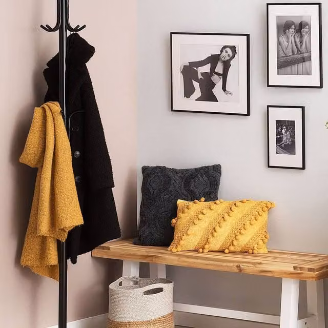 Wyld and Coco Modern Black Matt Metal Freestanding Coat Stand, W: 30 cm, D: 30 cm, H: 185 cm – 1