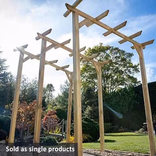 Forest Garden Hanbury Flat Top Arch in Brown Wood – 3
