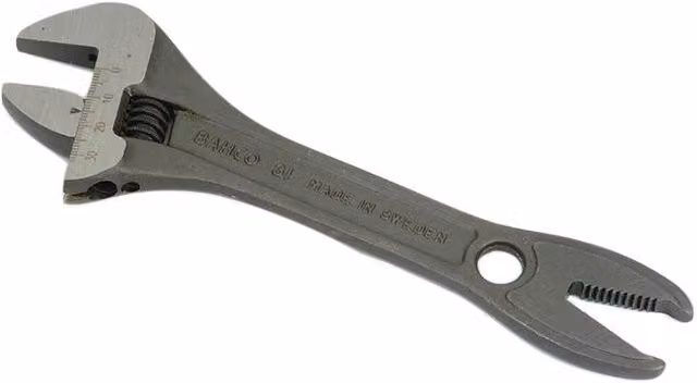 Bahco 31 Black Adjustable Wrench, 200 mm, Grey and Black