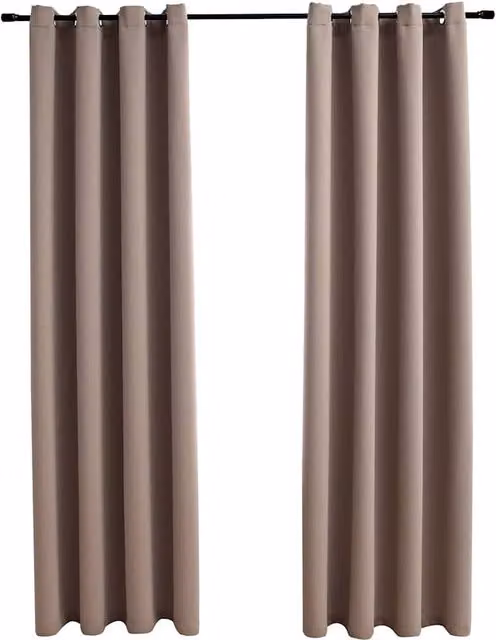 Berkfield Home Blackout Curtains with Eyelets, 2 Pack, Taupe, W: 140 cm, H: 225 cm