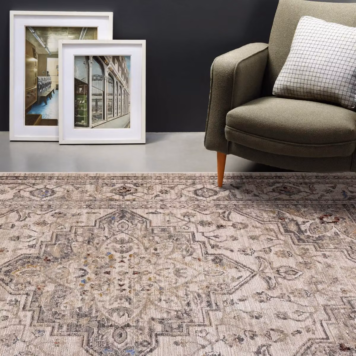 The Rug Shop UK Beige Border Traditional Polyester Easy Care Rug W: 200 cm, D: 290 cm – 2