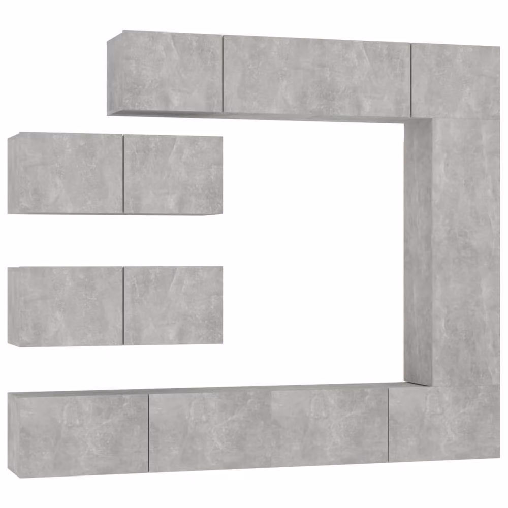 Berkfield Home Classic 7 Piece TV Cabinet Set in Concrete Grey Matt MDF – 2
