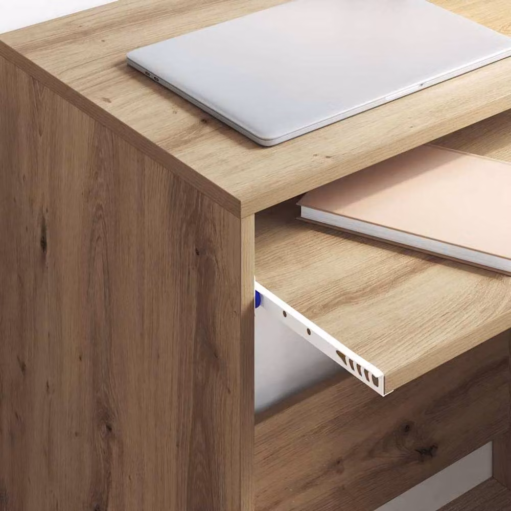 Berkfield Home Artisan Oak Computer Desk in Brown – 4
