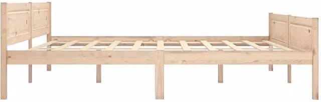 Berkfield Home Modern Solid Pinewood Bed Frame, Brown, W/D/H: 200 x 200 x 63 cm