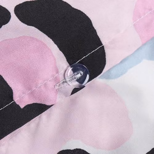 OHS Reversible Leopard Print Single Duvet Cover Set with Pillowcase in Pink and White – 2