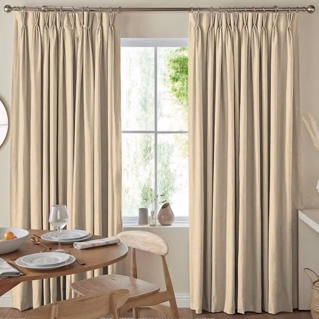 Simply Collection Made to Measure Blackout Fabric Curtain Panel in Gold and Beige