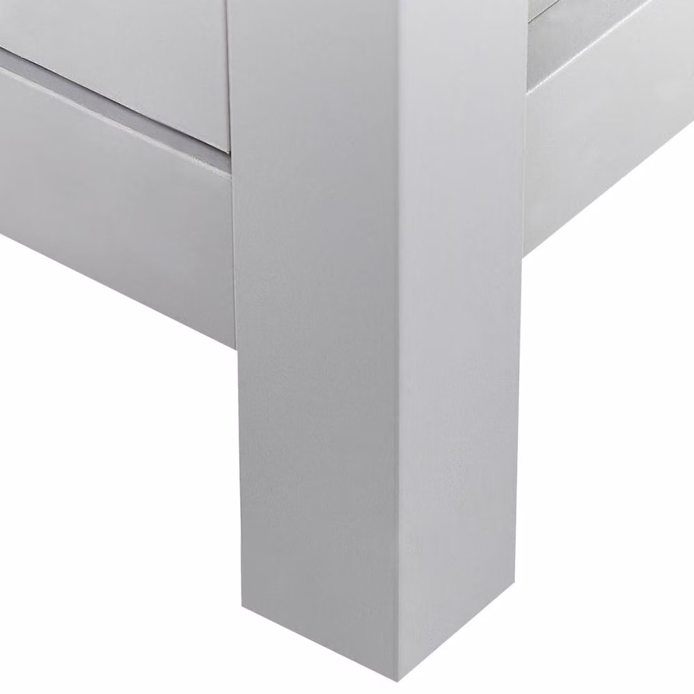 Wyld and Coco Scandinavian TV Stand with Cable Management, Grey and Light Wood – 3