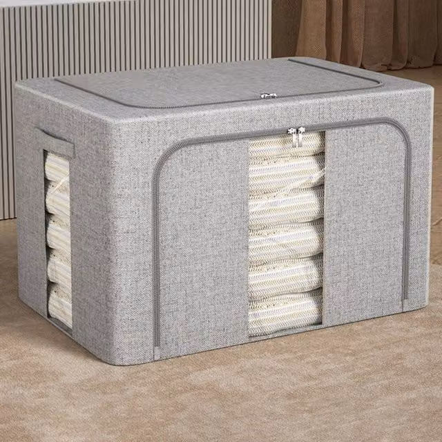 SPETLEK Large Grey Fabric Underbed Clothes Storage Bag with 24L Capacity – 1