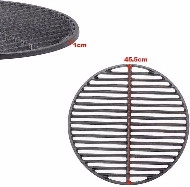 SPETLEK Round Cast Iron Charcoal BBQ Grill Grate in Black