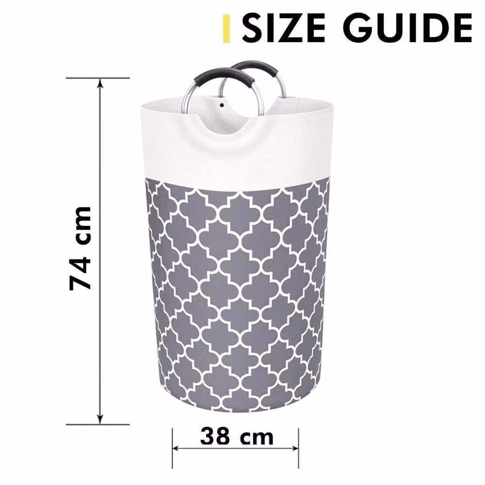 SPETLEK Large Collapsible Fabric Laundry Basket in Grey – 2