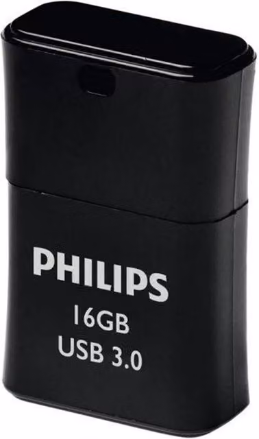 Philips USB 3.0 Pico USB Flash Drive, 16GB, Black