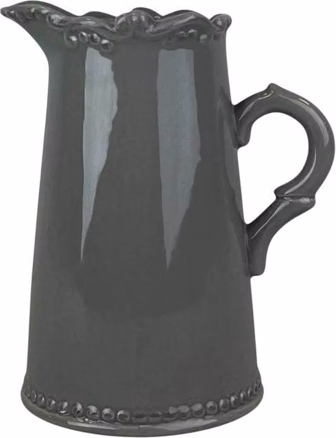 Four Candle Grey Ceramic Jug with Decorative Rim Height: 19 cm