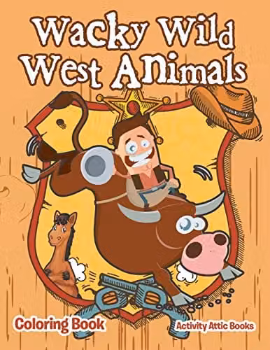 Activity Attic Books Wacky Wild West Animals Colouring Book for Children, Multicolour