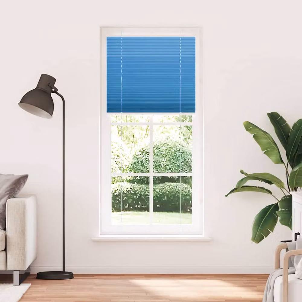 Berkfield Home Blue Single Pleat Polyester Fabric Blind, W: 95 cm, H: 200 cm – 3
