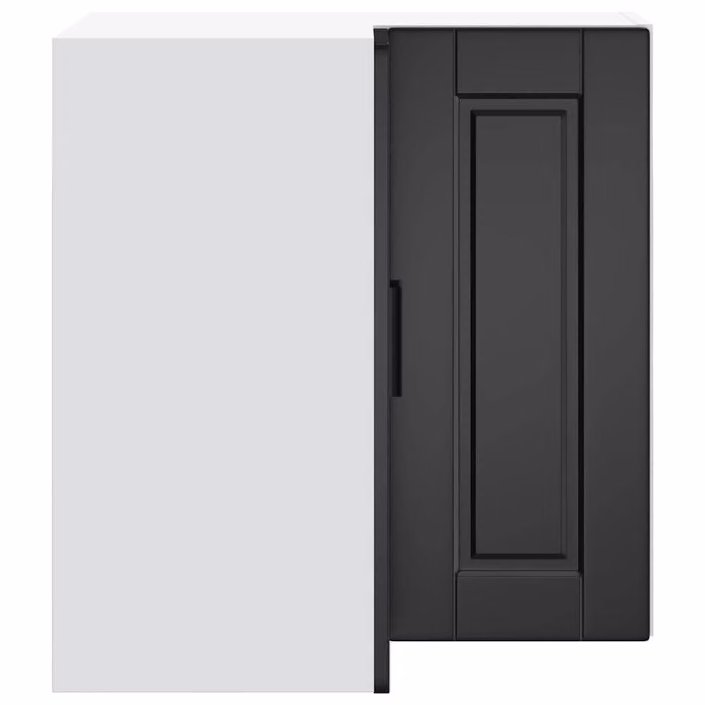 Berkfield Home Porto Black Modern Wall Mounted Kitchen Corner Cabinet with Hinged Doors W/D/H: 57 x 60 x 57 cm – 4