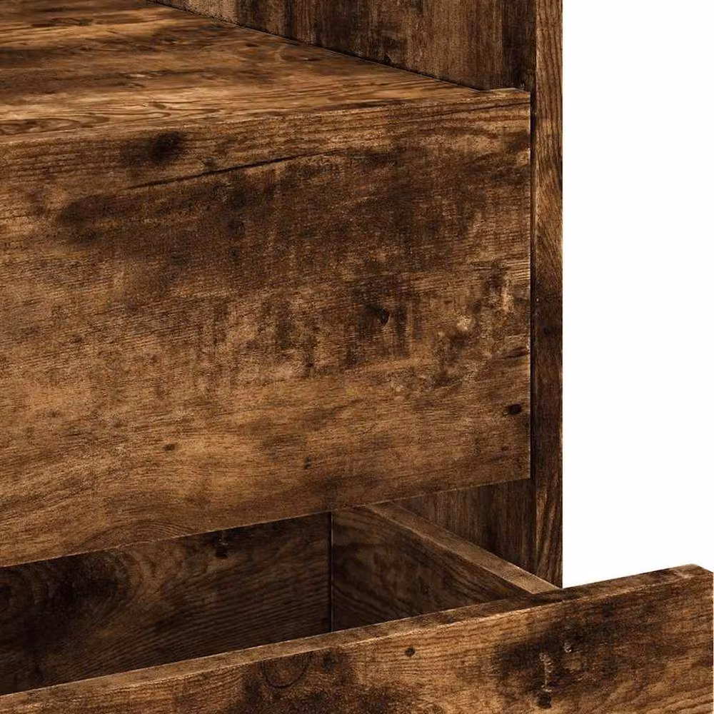 Berkfield Home Decorative Bedside Cabinet in Smoked Oak Brown, W/D/H: 45 x 50 x 50 cm – 6
