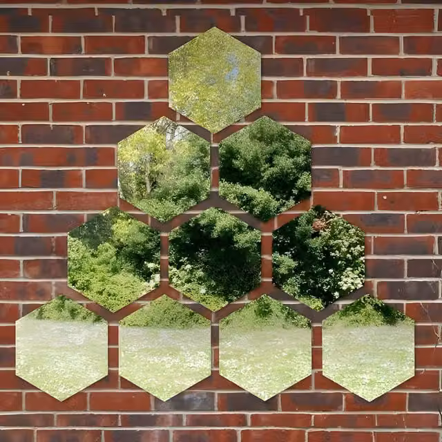 Primrose Silver Hexagonal Acrylic Wall Mounted Outdoor Mirror