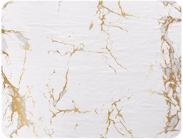 Benjamin Tate Design Golden Marble Fleece Blanket in Gold and White, W/D/H: 120 x 150 cm – 2