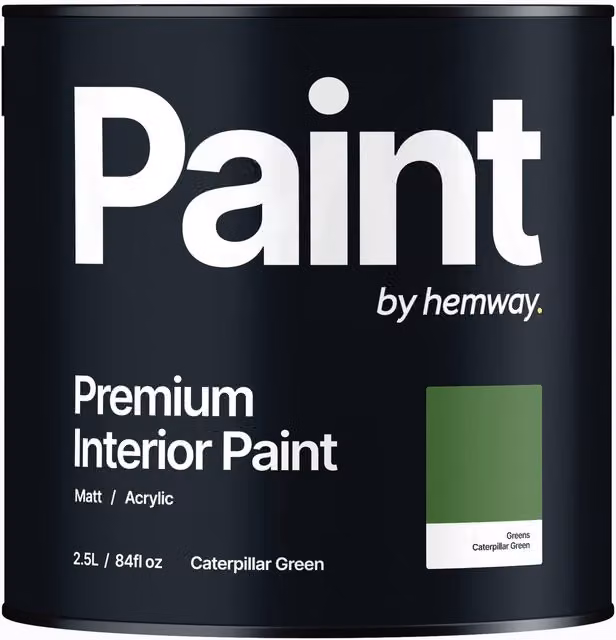 Hemway Matt Acrylic Interior Paint in Caterpillar Green, 2.5L