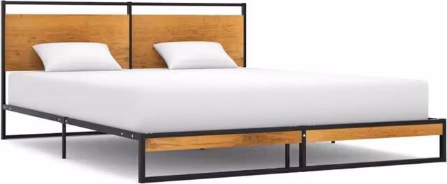 Berkfield Home Metal Bed Frame in Black, W/D/H: 160 x 200 cm – 1
