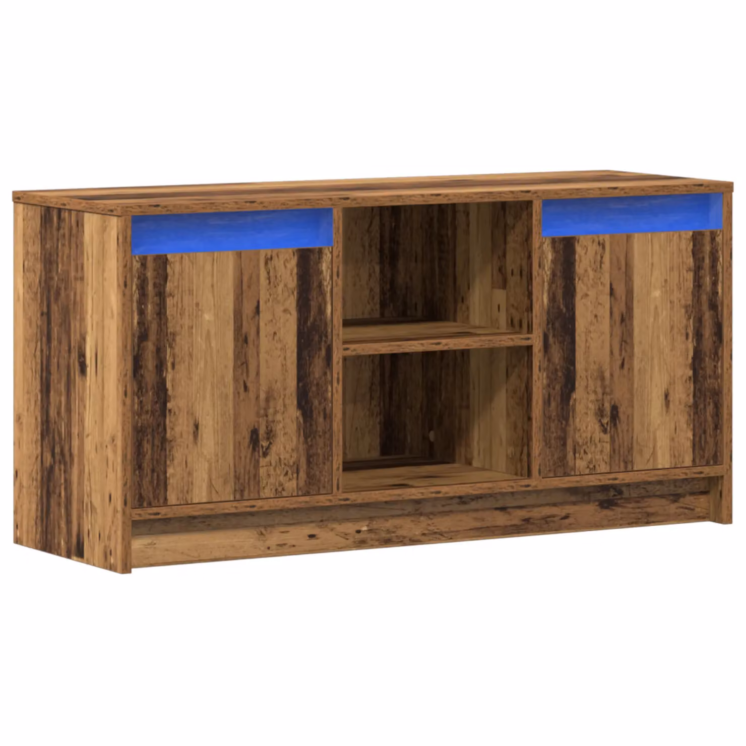 Berkfield Home TV Cabinet with LED Lights in Brown Old Wood, W/D/H: 100 x 34 x 50 cm – 2