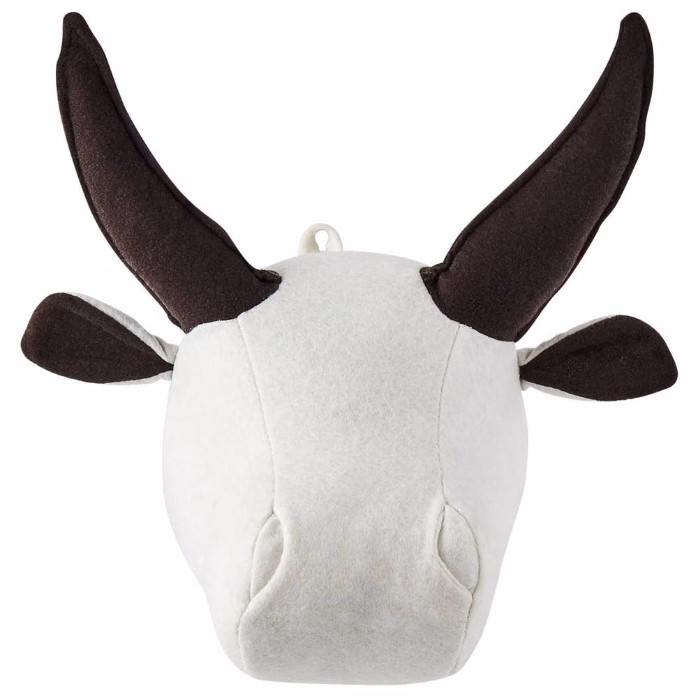 Wyld and Coco White Organic Cotton Plush Bull Head Wall Decor for Kids Rooms – 2
