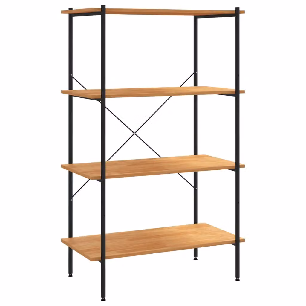 Berkfield Home 4-Tier Industrial Shelving Unit in Black and Oak, W/D/H: 80 x 40 x 130 cm – 2