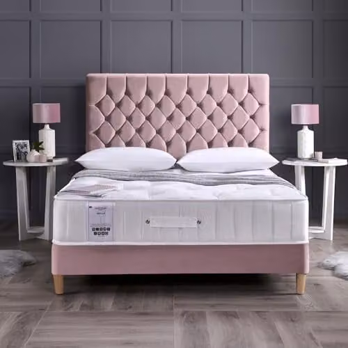 RestRelax Sleep Bella 1000 Pocket Wool and Silk Mattress, Medium Tension, White, W: 135 cm, D: 190 cm, H: 25 cm – 2