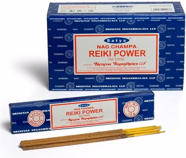 Satya Reiki Power Incense Sticks, Blue, Set of 12 Packets